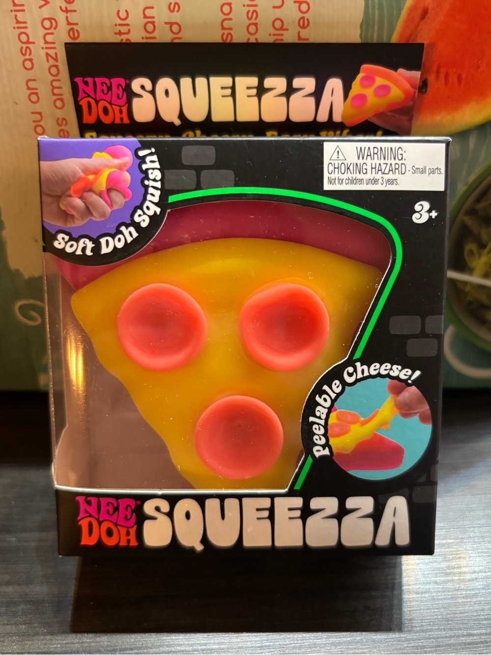 NeeDoh Squeezza Pizza Squishy Toy - Yellow & Pink